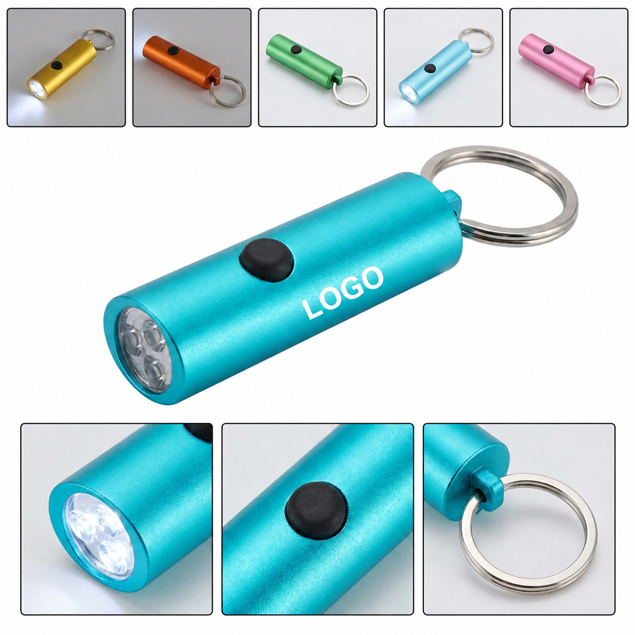 Sleek Metallic LED Keyring Light