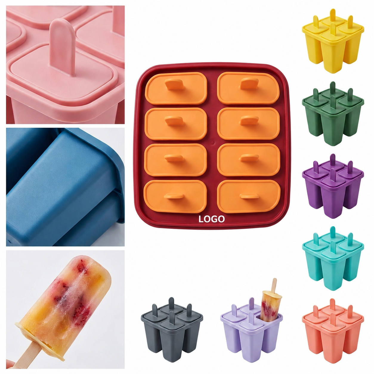 Multi-Cavity Food-Grade Silicone Frozen Treat Mold Set