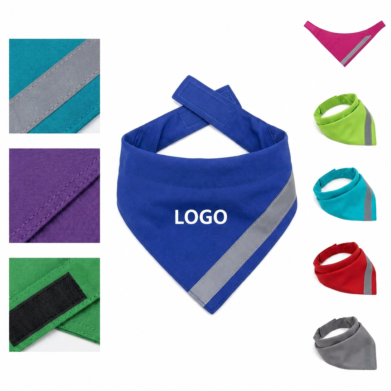 High-Visibility Reflective Pet Safety Bandana with Adjustable Fastener