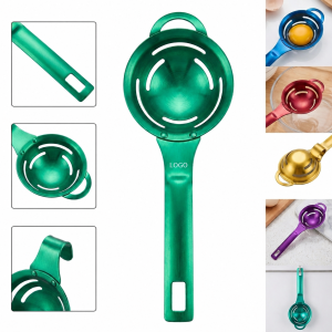 Stainless Steel Kitchen Egg Separator with Integrated Bowl Hook