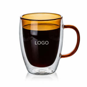 Double Wall Borosilicate Glass Espresso Cup with Colored Inner Liner - 2 oz.