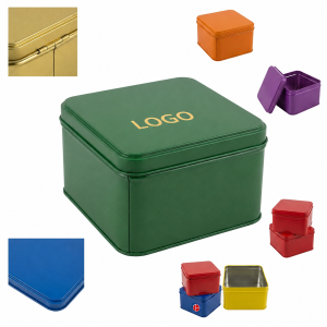 Sleek Square Metal Storage Container for Small Treats