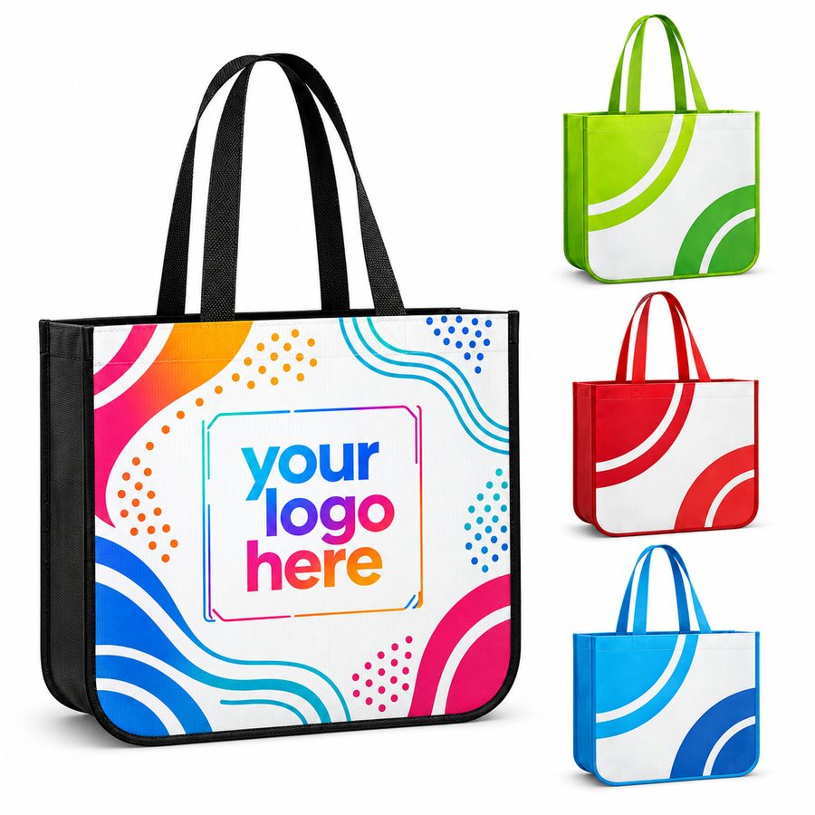 Rounded-Corner Laminated Polypropylene Shopping Tote