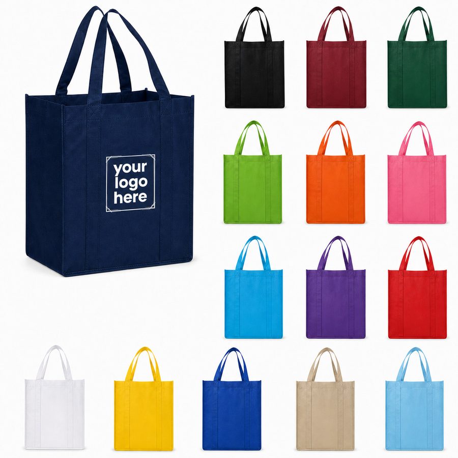 Wide-Gusset Nonwoven Shopping Tote