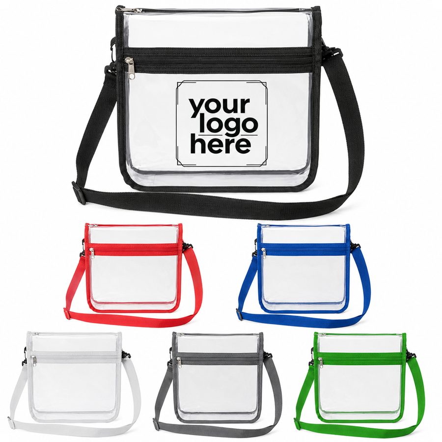 Clear Crossbody Bag With Zippered Front Pocket