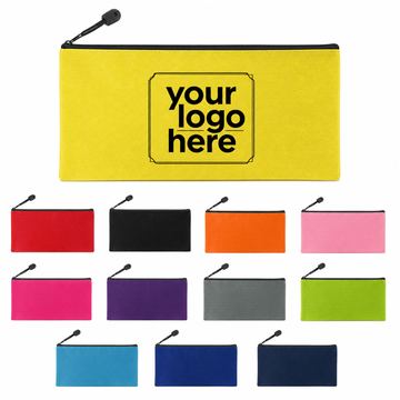 Hexagon-Textured Oxford Cloth Pencil Pouch
