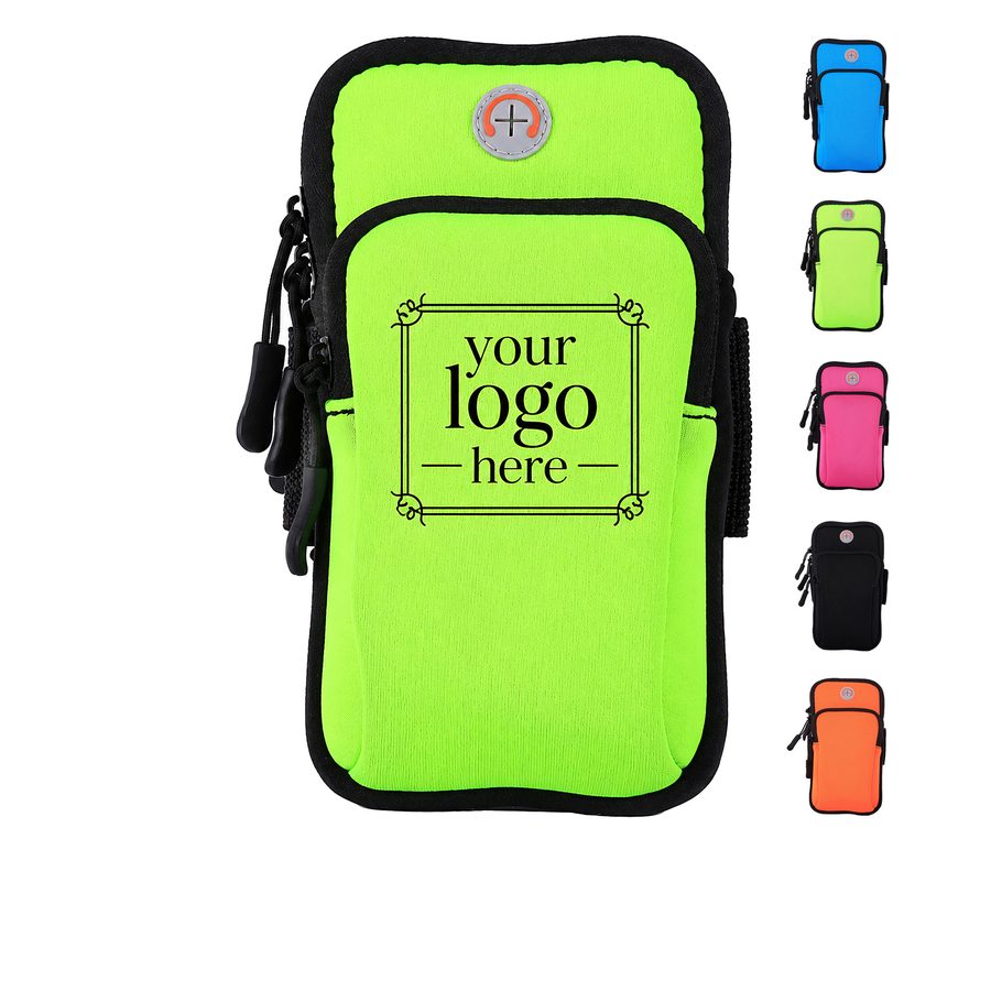 Adjustable Neoprene Phone Arm Bag With Earphone Port