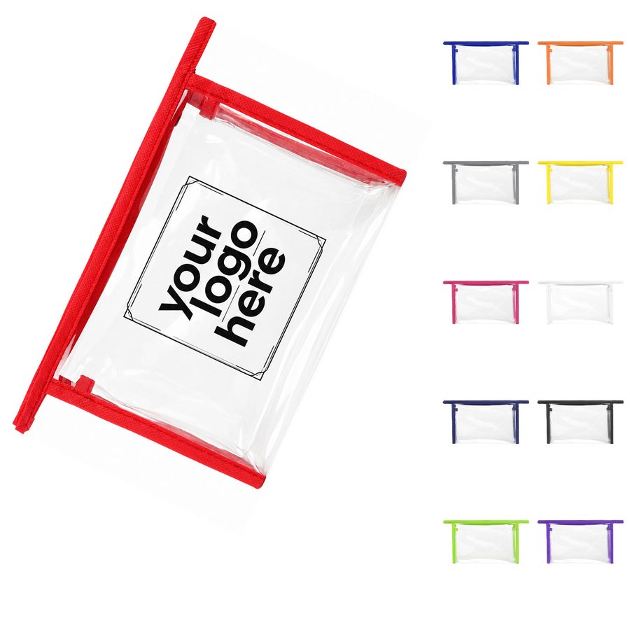 Clear Vinyl Toiletry Pouch With Contrast Trim