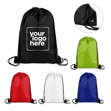 Reinforced-Corner Polyester Drawstring Backpack