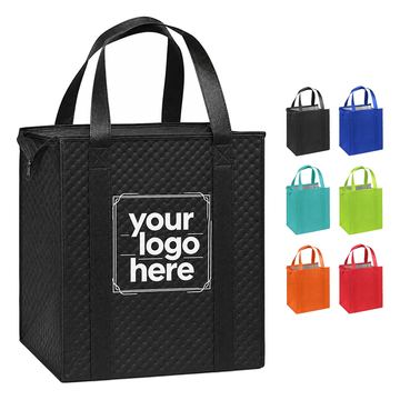 Insulated Nonwoven Polypropylene Grocery Tote With Zipper