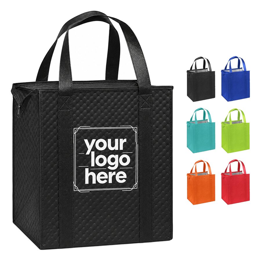 Insulated Nonwoven Polypropylene Grocery Tote With Zipper