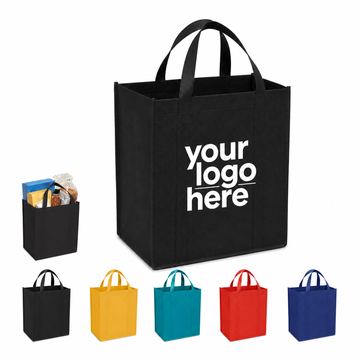 Gusseted Nonwoven Grocery Tote With Removable Bottom Insert