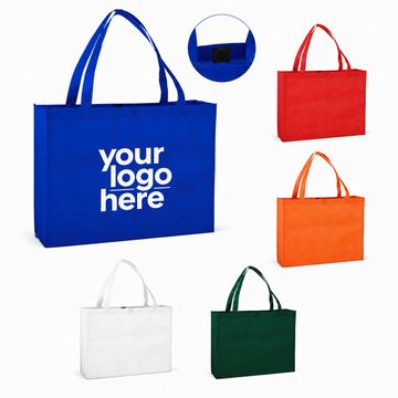 Wide-Gusset Nonwoven Polypropylene Shopping Tote