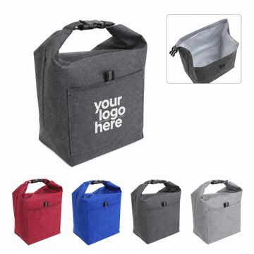 Heathered Roll-Top Lunch Cooler Bag