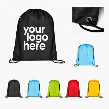 Polyester Drawstring Backpack With Cord Shoulder Straps