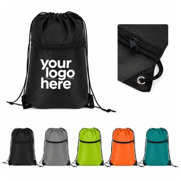 Polyester Cinch Backpack With Reinforced Corners
