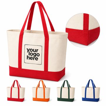 Open-Top Cotton-Blend Canvas Tote With Reinforced Bottom