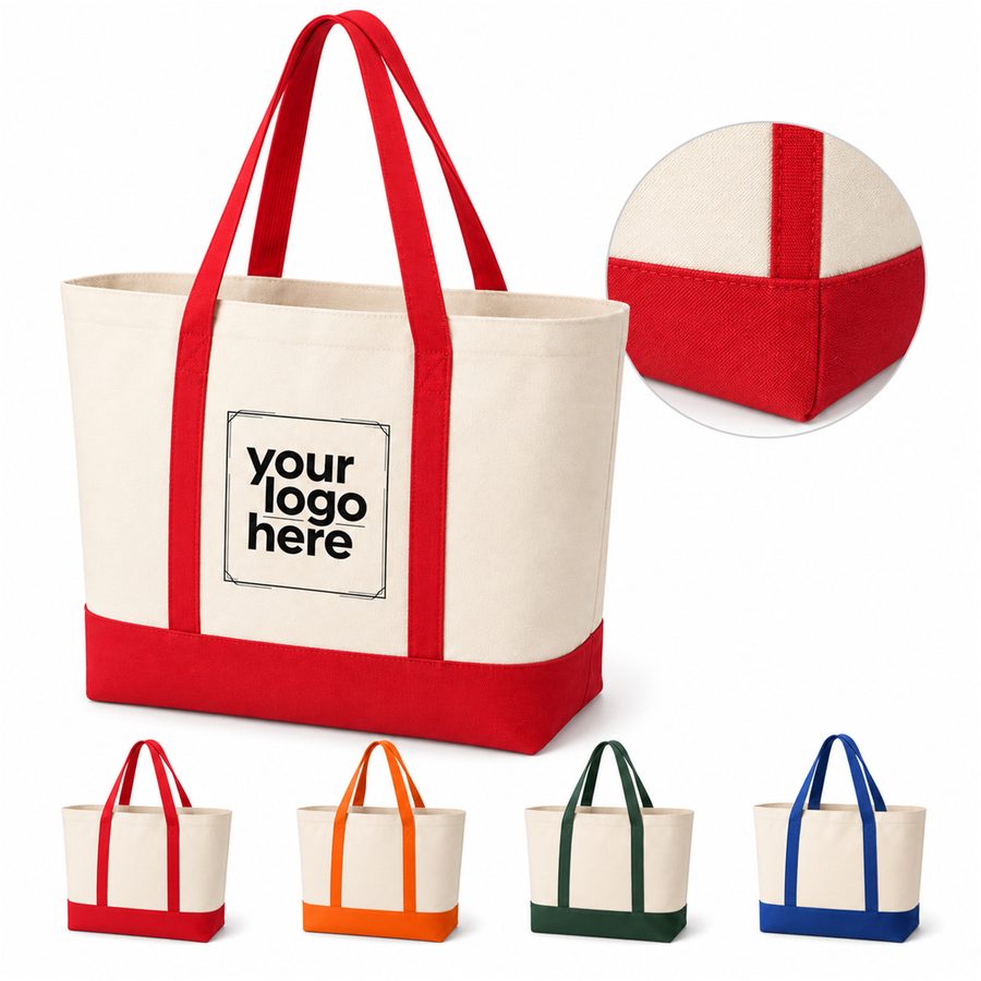 Open-Top Cotton-Blend Canvas Tote With Reinforced Bottom