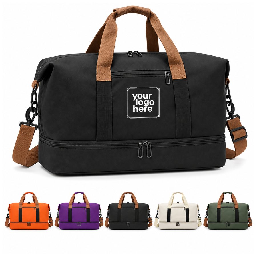 Two-Compartment Oxford Fabric Weekender Duffel Bag