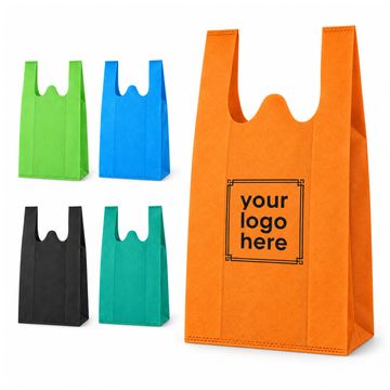 Nonwoven T-Shirt-Style Grocery Bag With Gussets