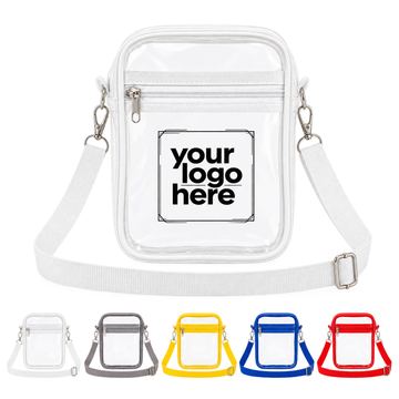 Clear Rectangular Crossbody Bag With Front Pocket