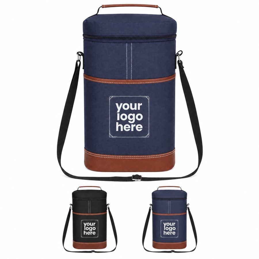 Insulated Two-Bottle Canvas Wine Carrier