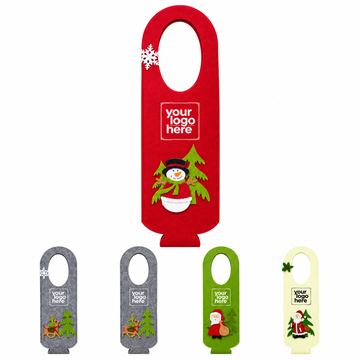 Christmas Felt Single-Bottle Tote With Oval Handle