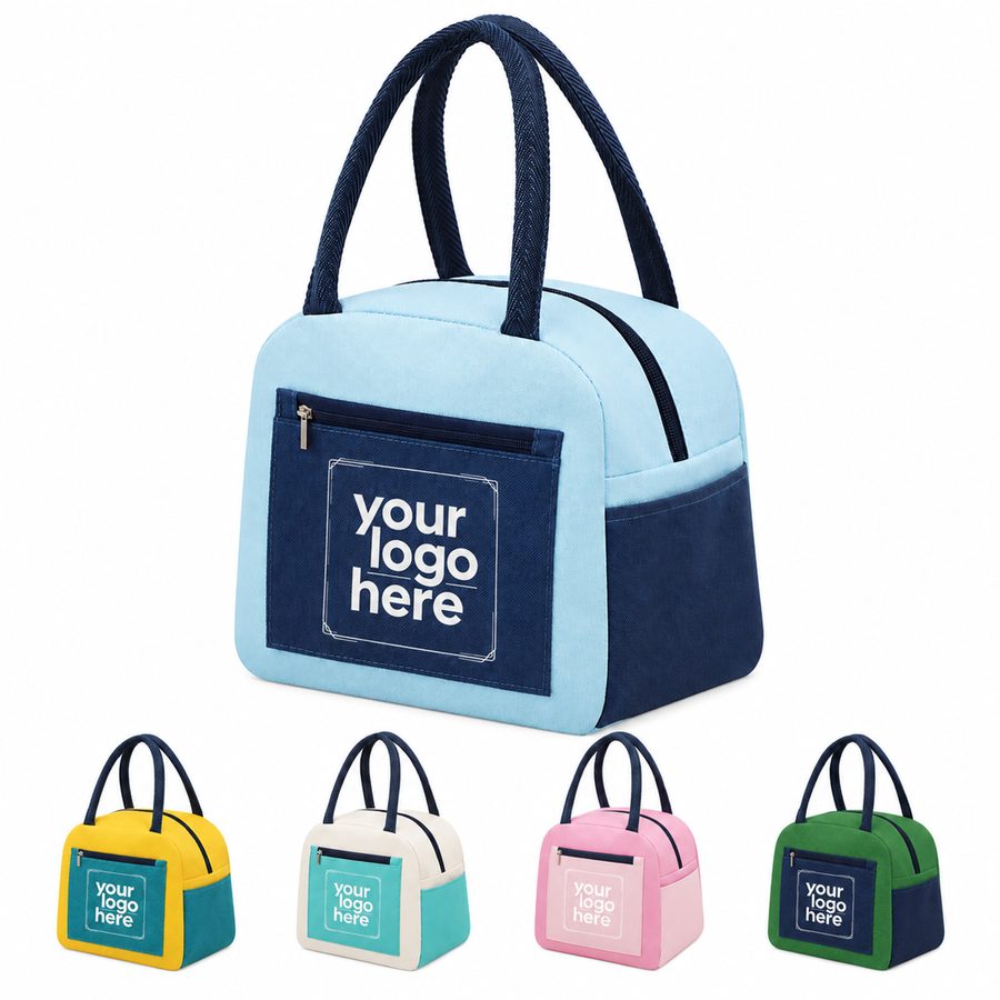 Rounded-Top Fabric Lunch Tote