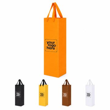 Tall Rectangular Paper Wine Bottle Bag