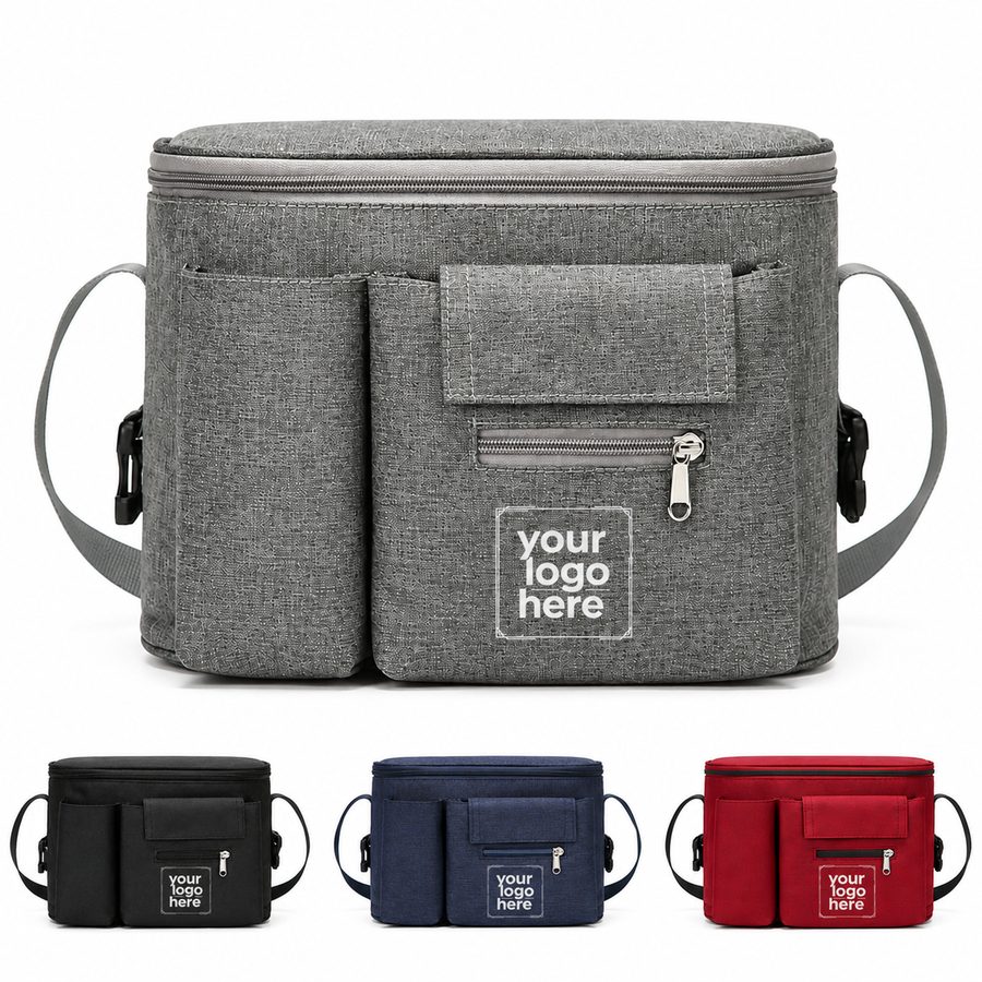 Nylon Stroller Organizer With Three Front Pockets