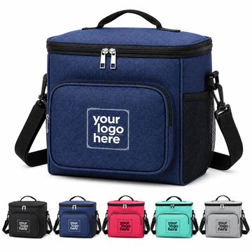Rectangular Oxford Cloth Lunch Cooler With Adjustable Shoulder Strap