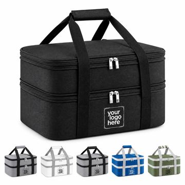 Two-Compartment Oxford Cloth Insulated Food Cooler