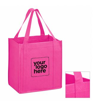 Open-Top Nonwoven Grocery Tote With Base Insert