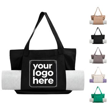 Canvas Yoga Mat Tote With Exterior Sleeve