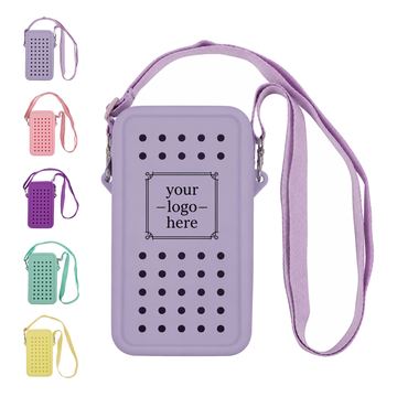 Silicone Crossbody Phone Purse With Front Charm Holes