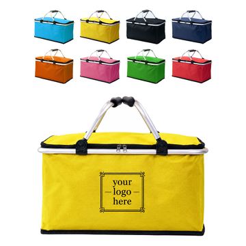 Collapsible Insulated Picnic Basket With Handle