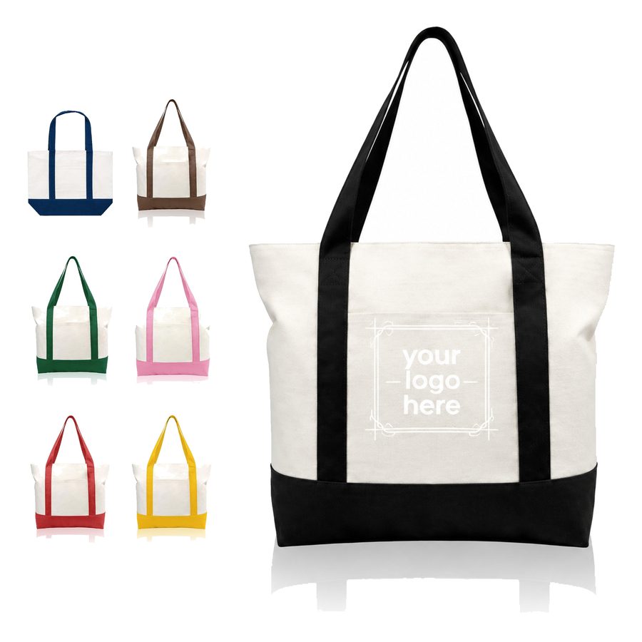 Organic Cotton Canvas Zipper Tote Bag