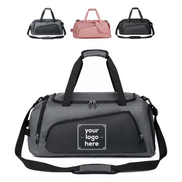 Oxford Fabric Gym Duffel Bag With Shoe And Wet-Dry Compartments