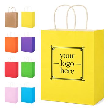 Square-Bottom Kraft Paper Gift Bag With Handles