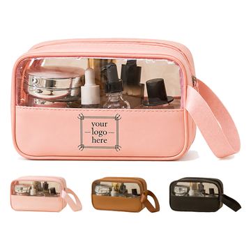 Clear Cosmetic Organizer Bag With Wide-Opening Zipper