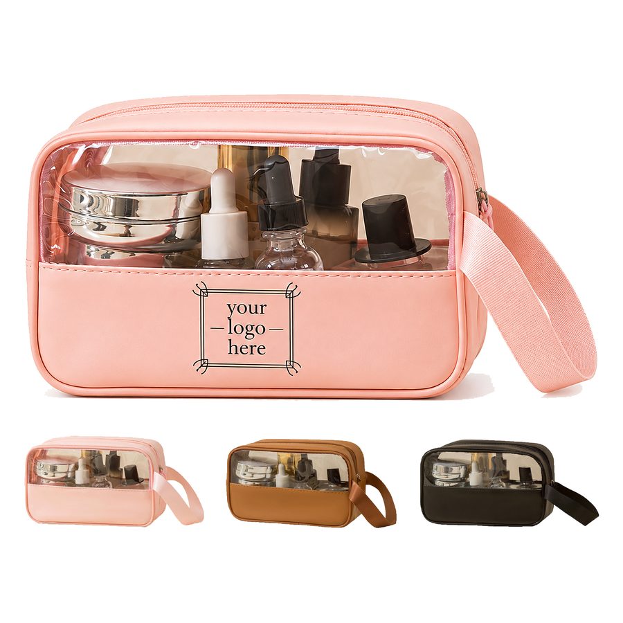 Clear Cosmetic Organizer Bag With Wide-Opening Zipper