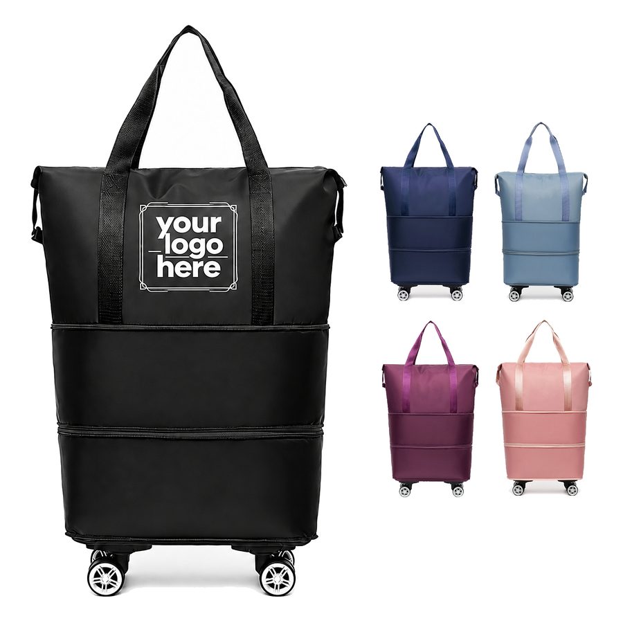 Expandable Woven Travel Bag With Detachable Wheels