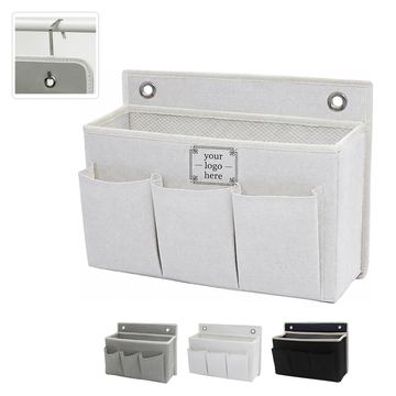 Hanging Bedside Storage Bag With Mesh Compartments