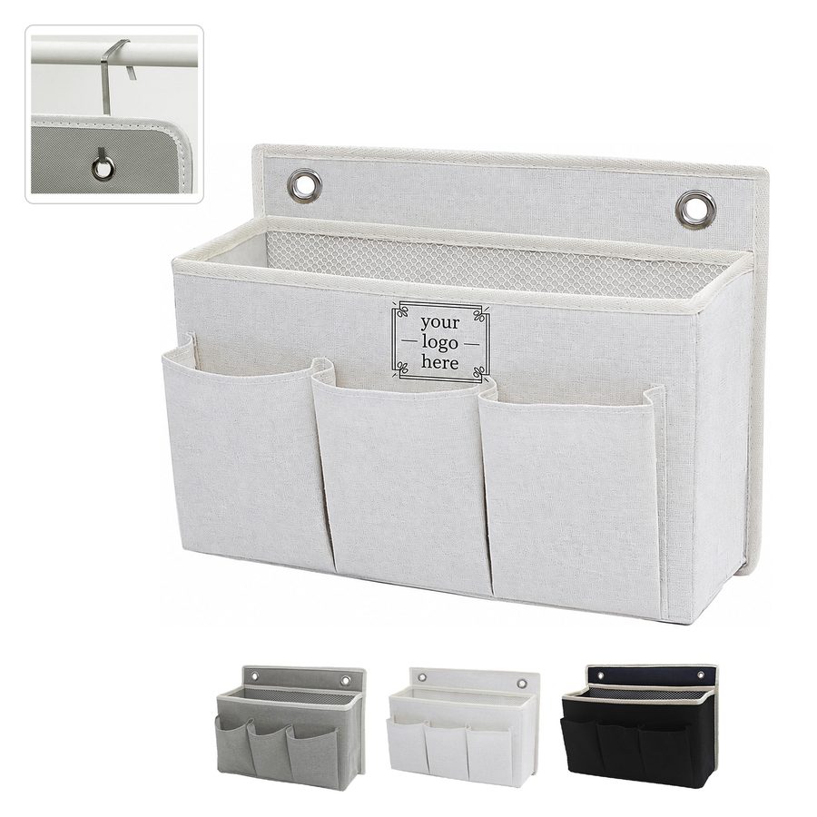 Hanging Bedside Storage Bag With Mesh Compartments