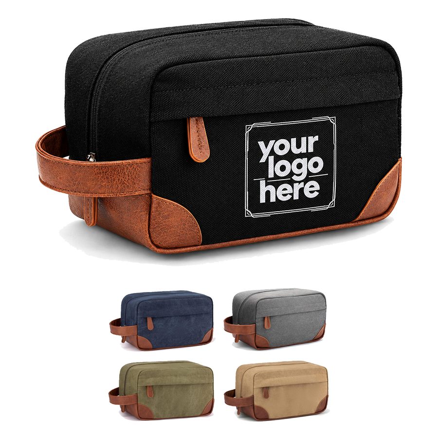 Canvas Travel Toiletry Organizer With Mesh Pockets