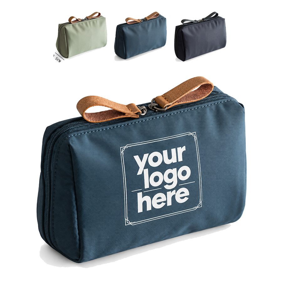 Expandable Twill Cosmetic Organizer Pouch