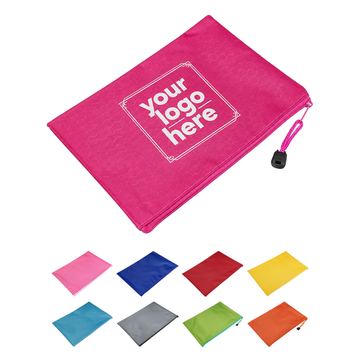 Hexagon-Texture Canvas Document Zipper Bag