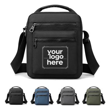 Nylon Crossbody Bag With Four Zippered Pockets