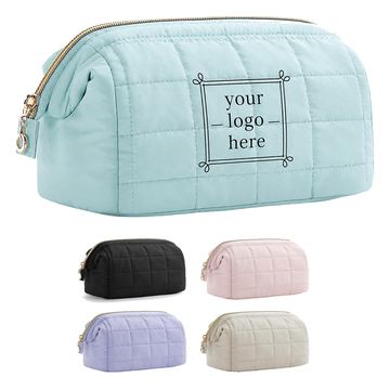 Quilted Cotton Cosmetic Organizer Bag