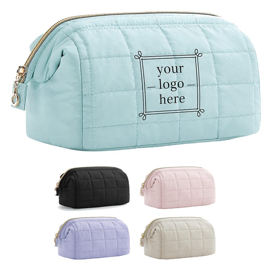 Quilted Cotton Cosmetic Organizer Bag
